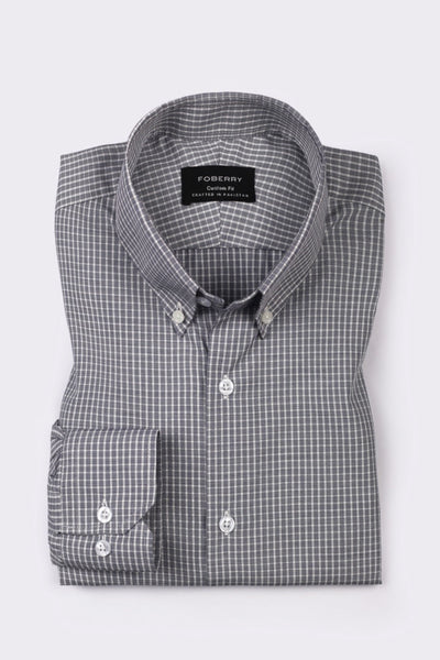 Grey Mini Box Checkered Shirt