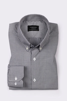 Grey Mini Box Checkered Shirt - Foberry USA