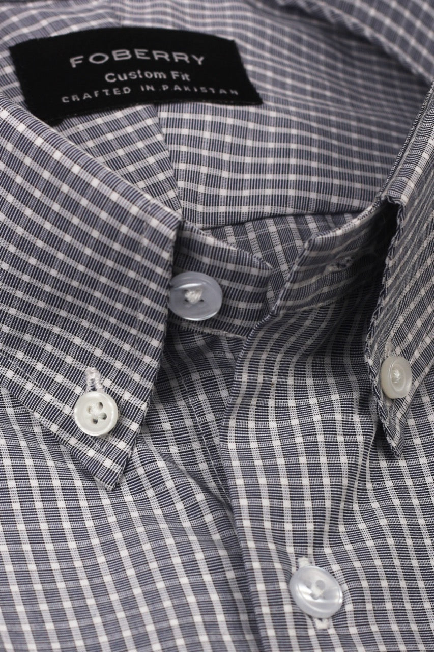 Grey Mini Box Checkered Shirt - Foberry USA