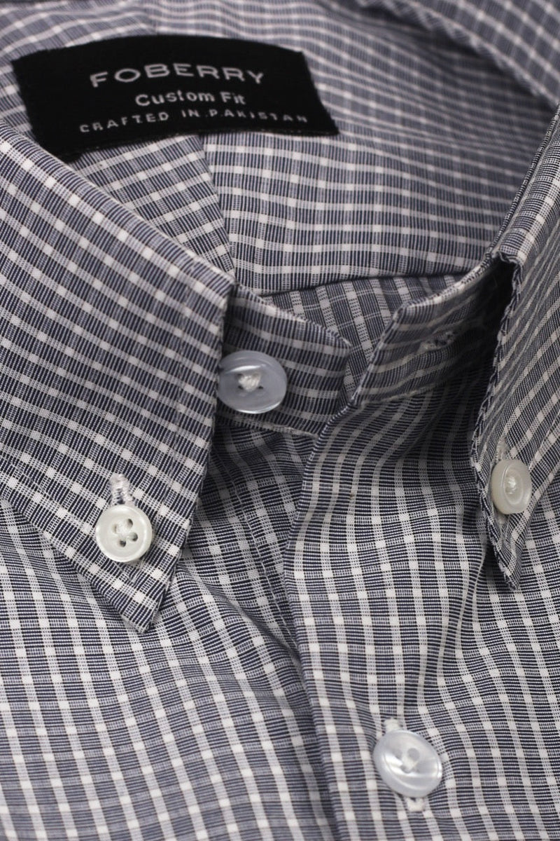 Grey Mini Box Checkered Shirt - Foberry USA