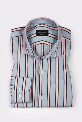 Pink Blue Striped Shirt - Foberry USA