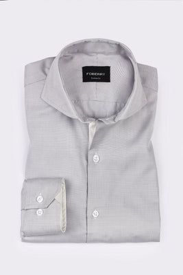 Grey Self Structured Shirt - Foberry USA