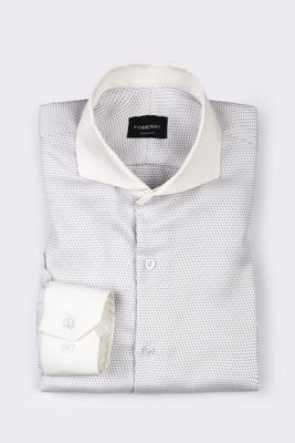 Grey White Structured Shirt - Foberry USA