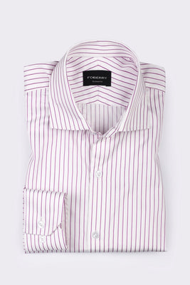 Magenta Pin Stripes Shirt - Foberry USA