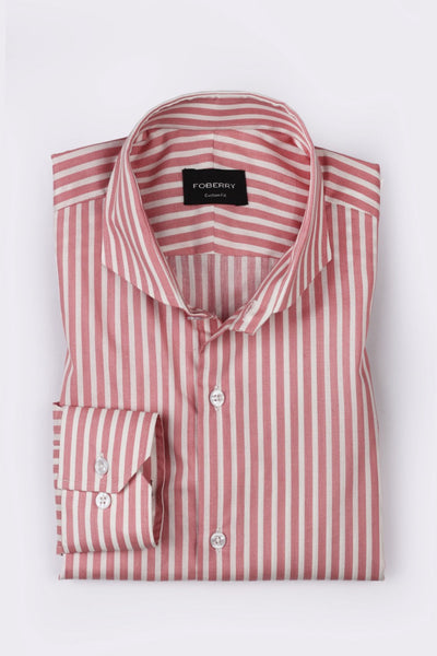Pale Red Awning Striped Shirt