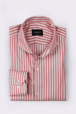 Pale Red Awning Striped Shirt - Foberry USA