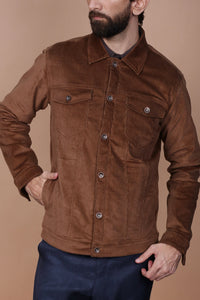 Mocha Brown Corduroy Jacket - Foberry USA