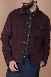 Dark Plum Corduroy Jacket - Foberry USA