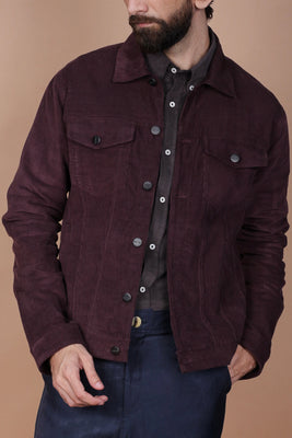 Dark Plum Corduroy Jacket - Foberry USA