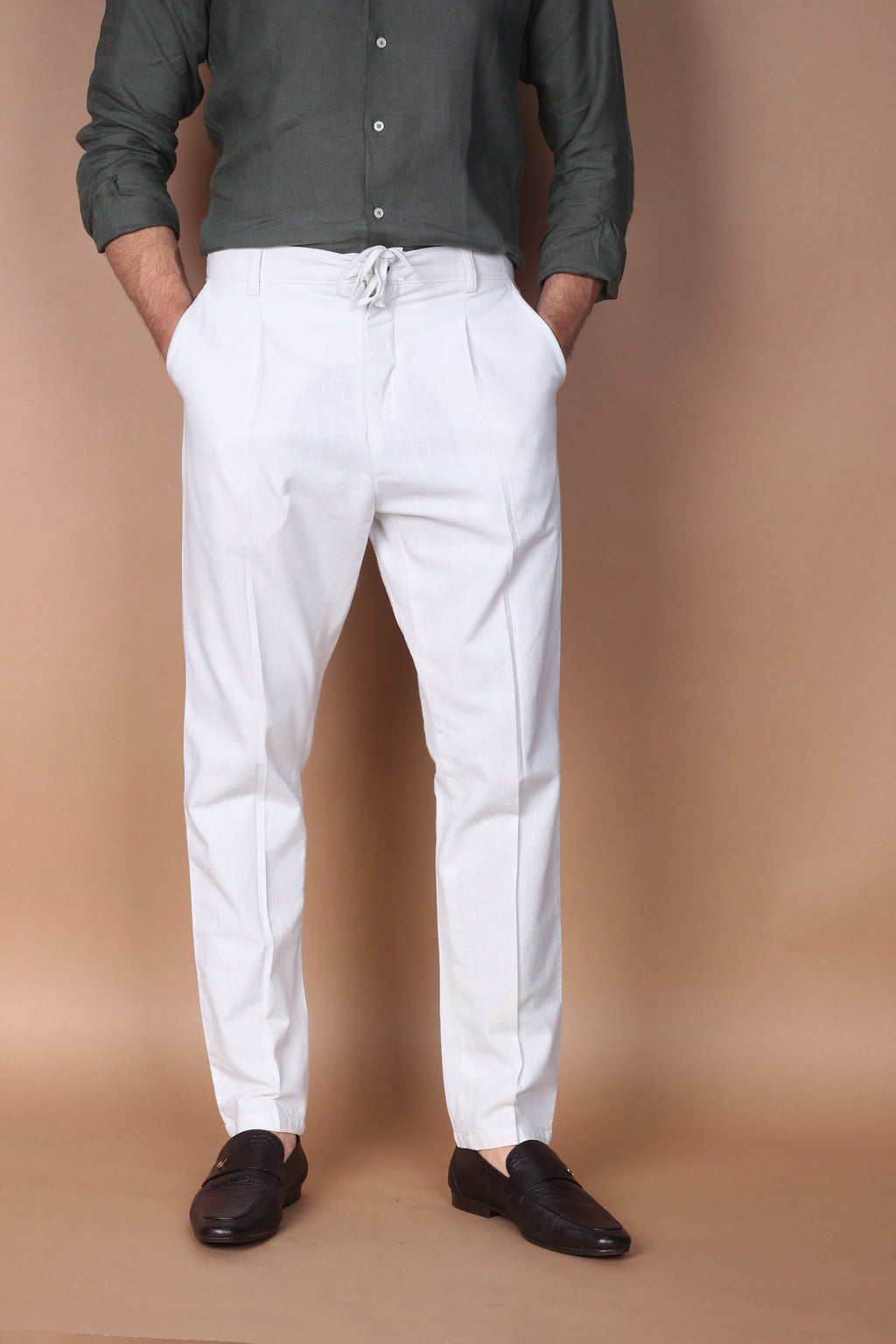 White Linen Trouser - Foberry USA