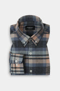 Ivory Blue Madras Winter Flannel Shirt