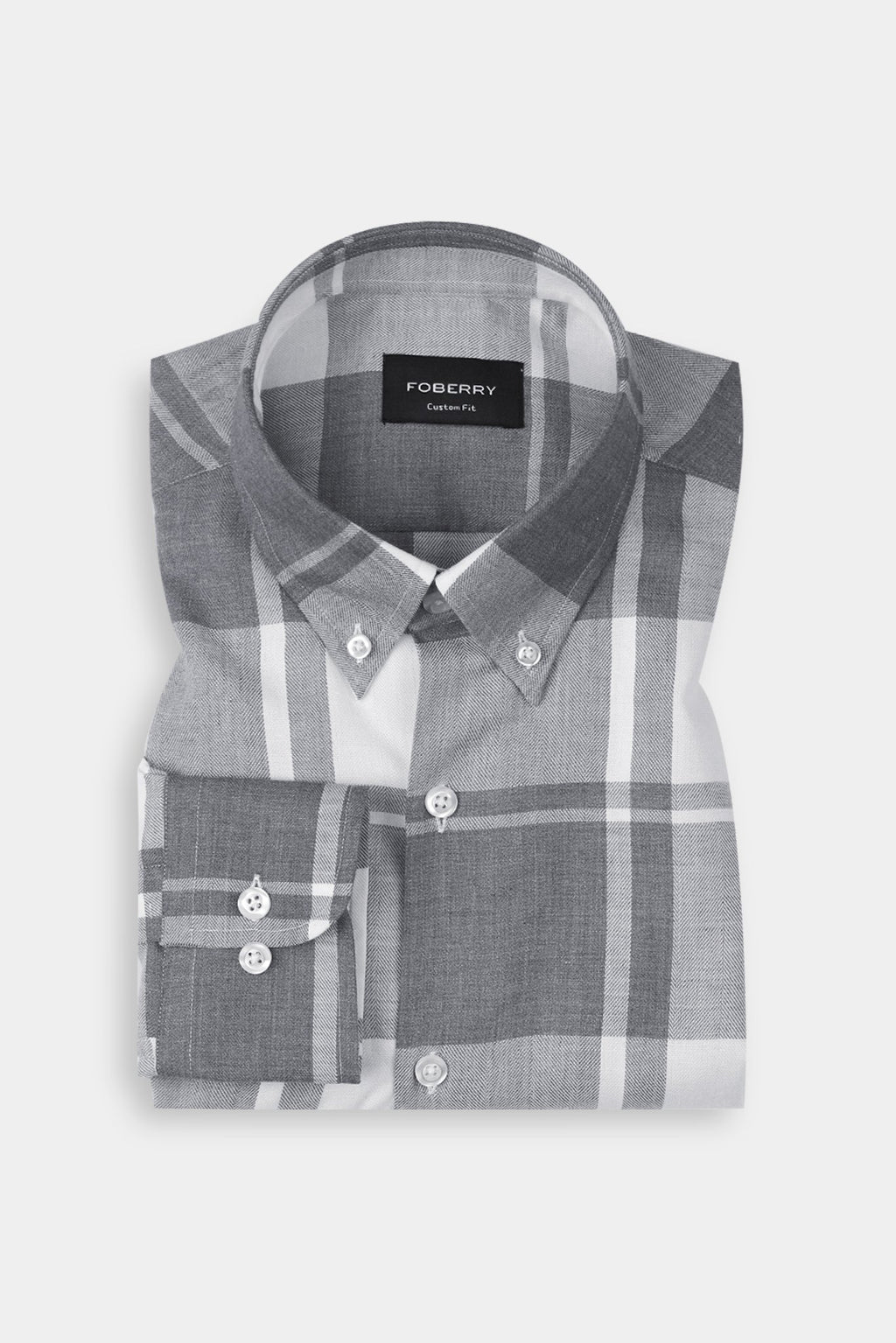 Marble Grey Plaid Winter Flannel Shirt
