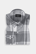 Marble Grey Plaid Winter Flannel Shirt