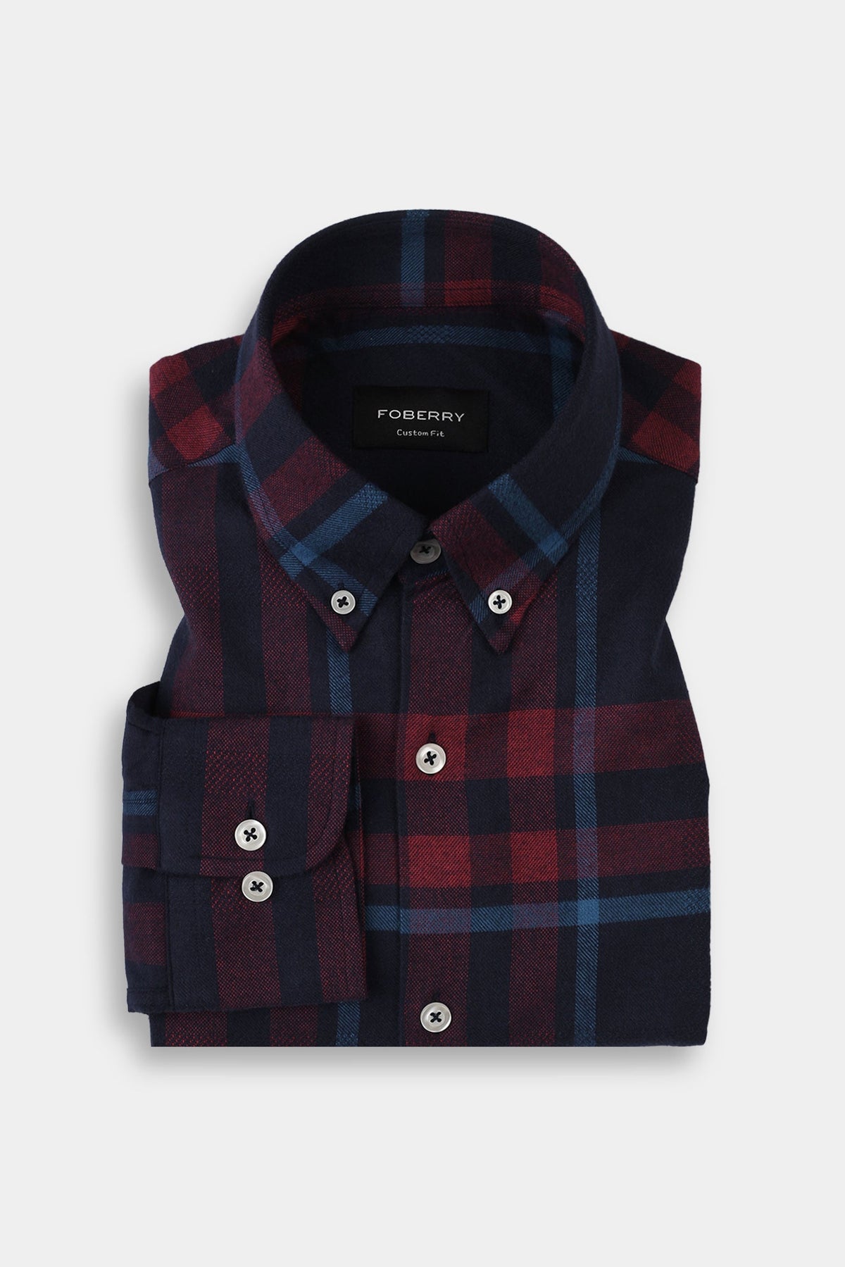 Night Blue & Red Tartan Winter Flannel Shirt