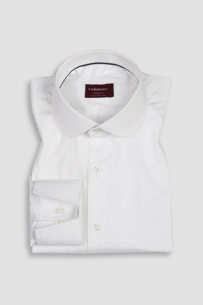 White Egyptian Poplin Shirt - Chasel Collar