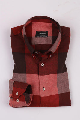 Multi Red Windowpane Winter Flannel Shirt - Foberry USA