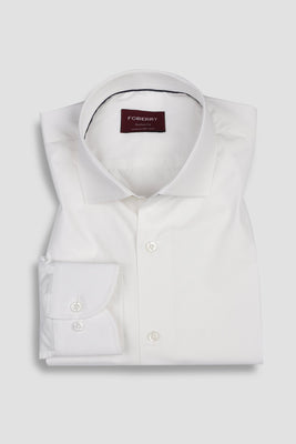 Egyptian White Self-Patterened Shirt