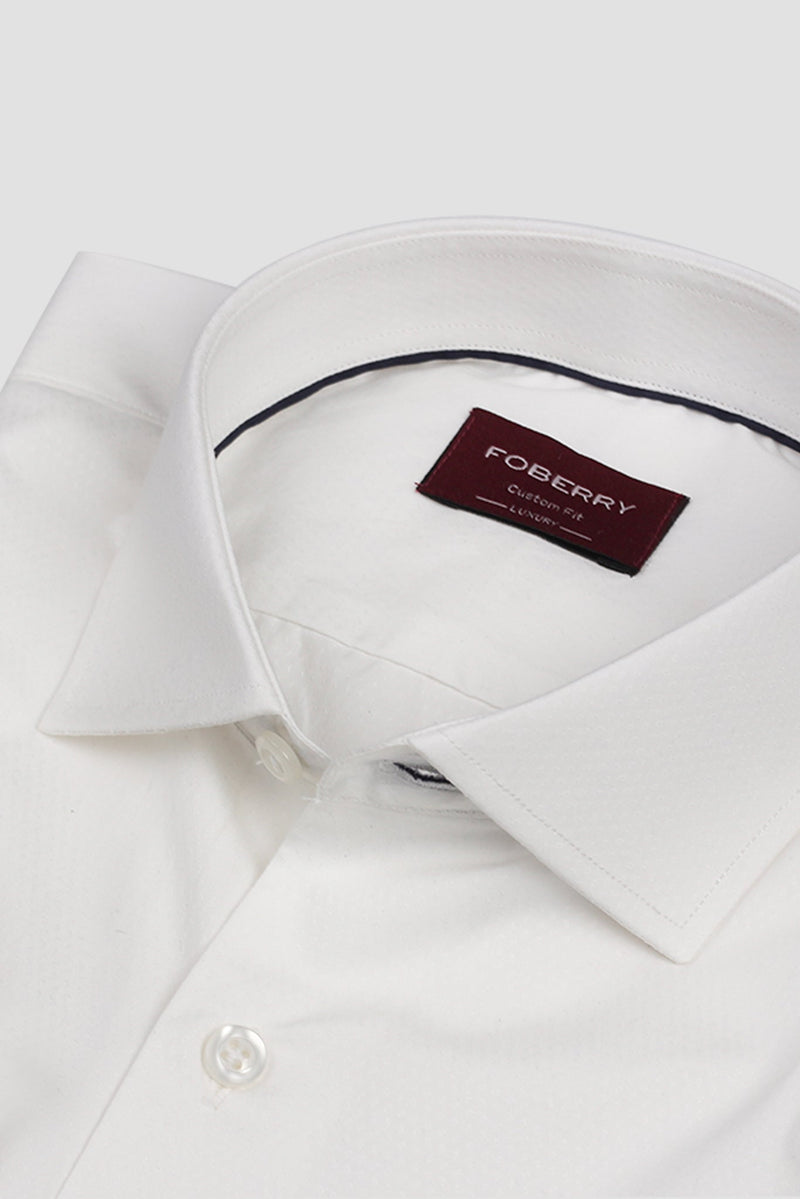 Egyptian White Self-Patterened Shirt