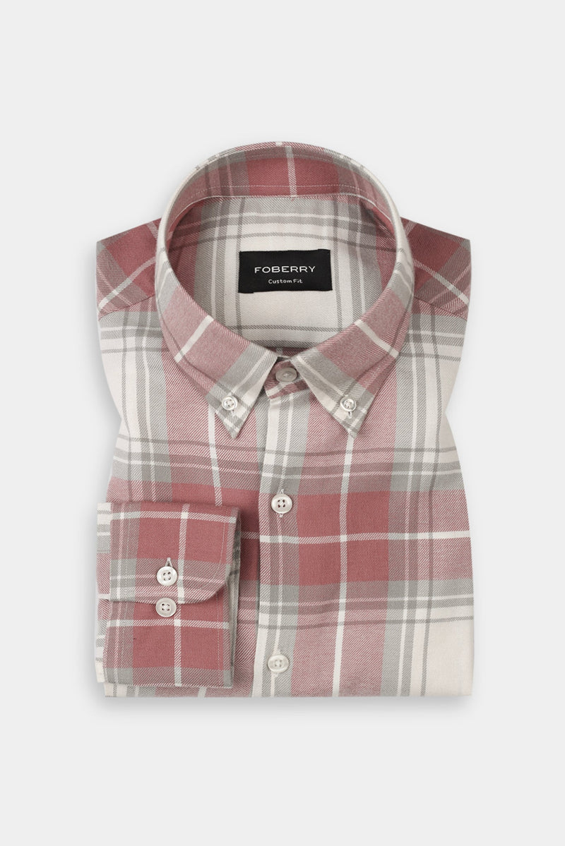 Salman Grey Plaid Winter Flannel Shirt