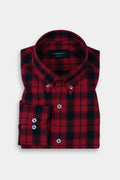Soft Maroon Red Tartan Winter Flannel Shirt