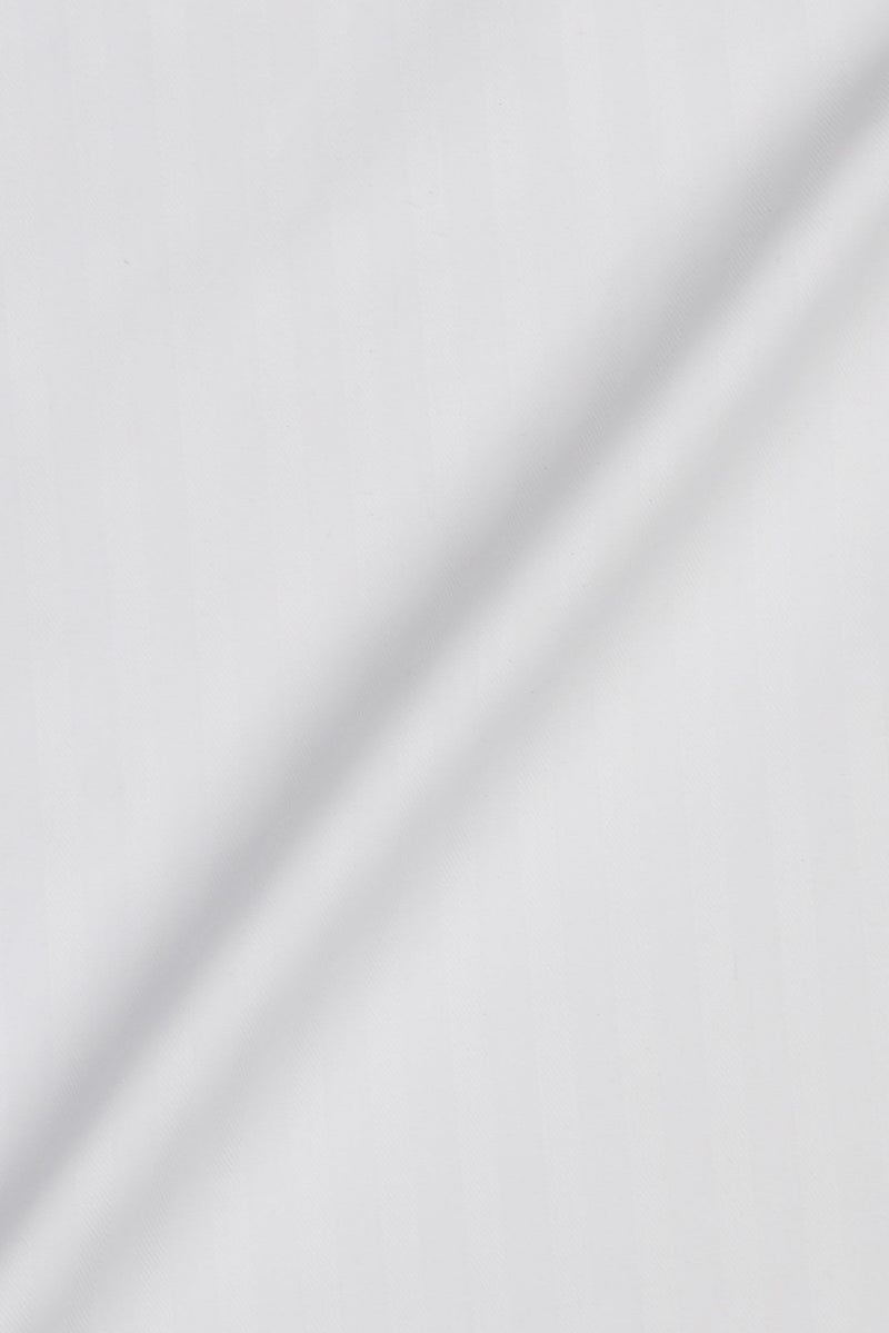 White Twill Striped
