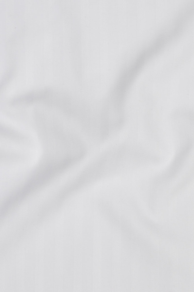 White Twill Striped Shirt