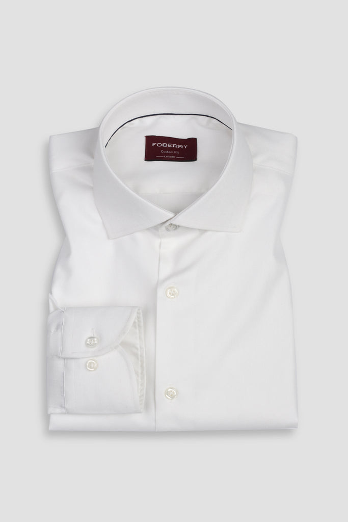 White Twill Striped Shirt
