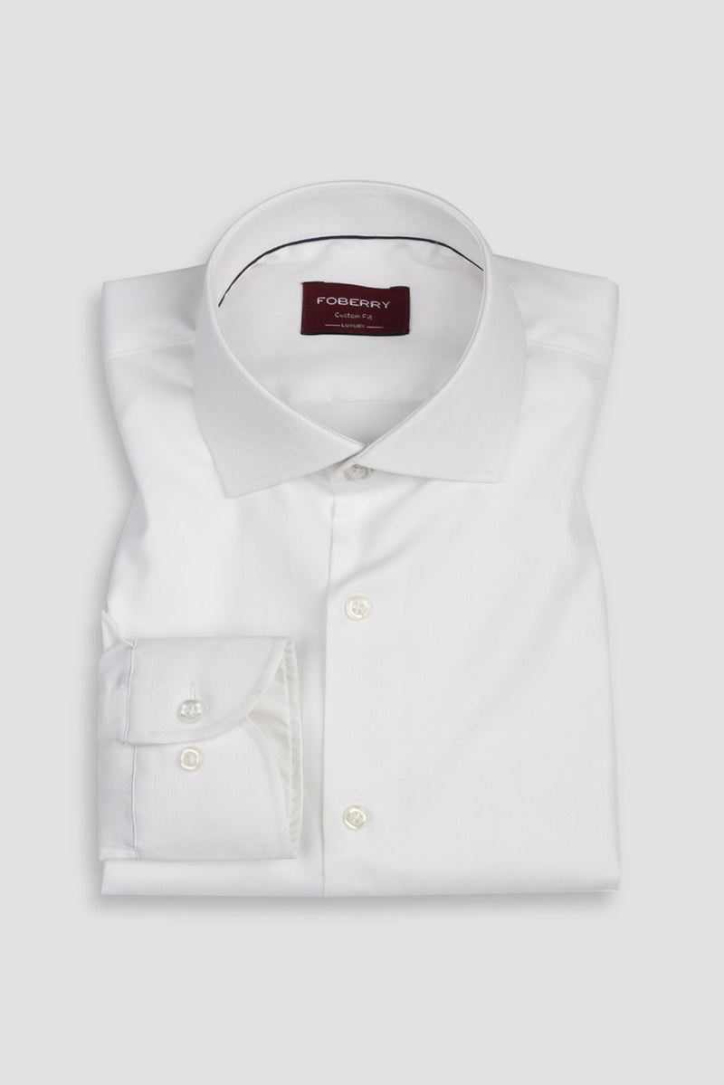 White Twill Striped Shirt