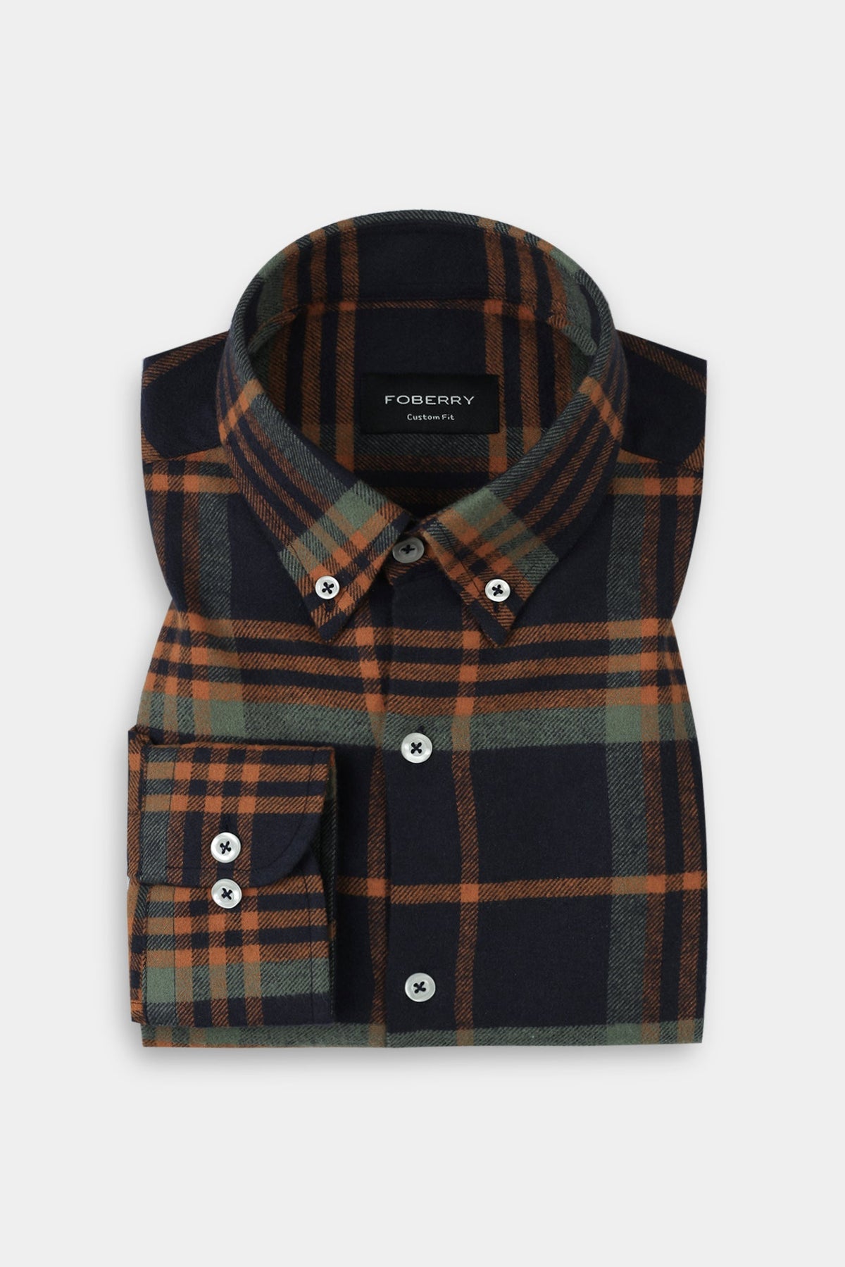 Tangerine Blue Tartan Winter Flannel Shirt