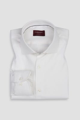 White Twill Striped Shirt