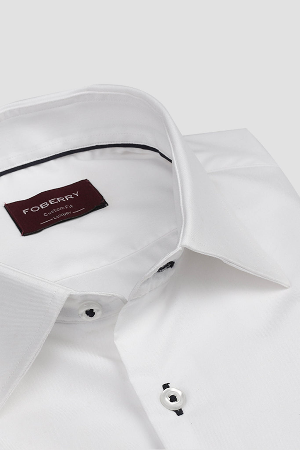 Egyptian White Twill Semi Spread Collar Shirt