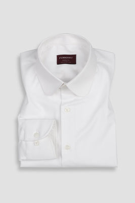 Egyptian White Twill Shirt - Club Collar