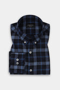 Soft Yale Blue Tartan Winter Flannel Shirt