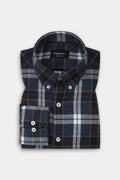 Orange Midnight Blue Tartan Winter Flannel Shirt