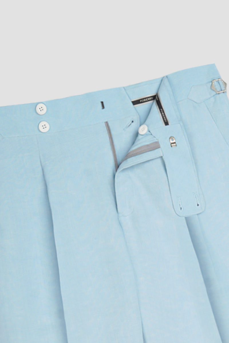 Sky Blue Linen Trousers