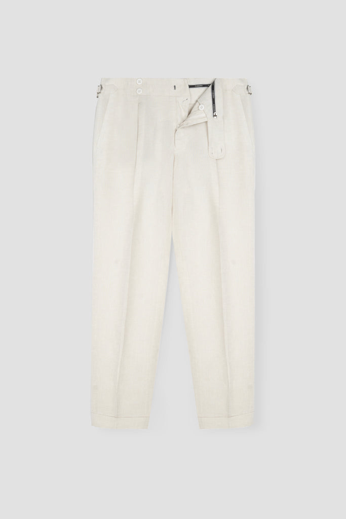 Soft Light Beige Linen Trousers