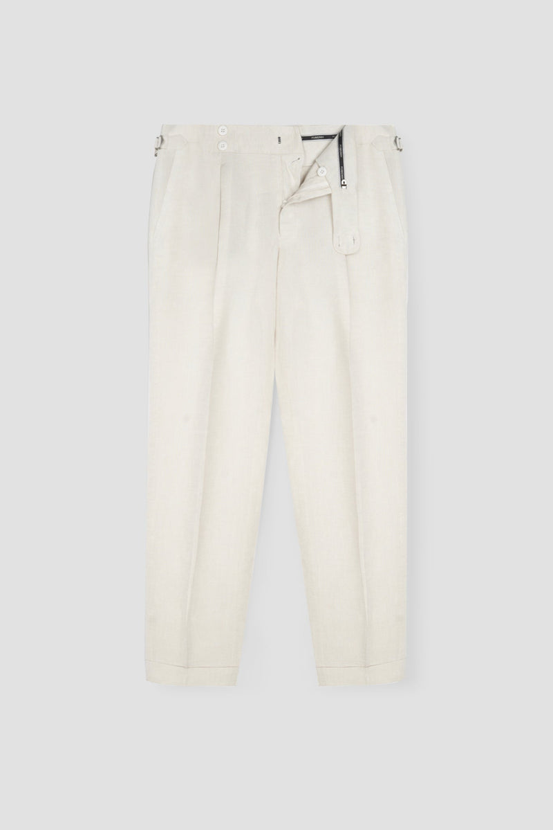 Soft Light Beige Linen Trousers