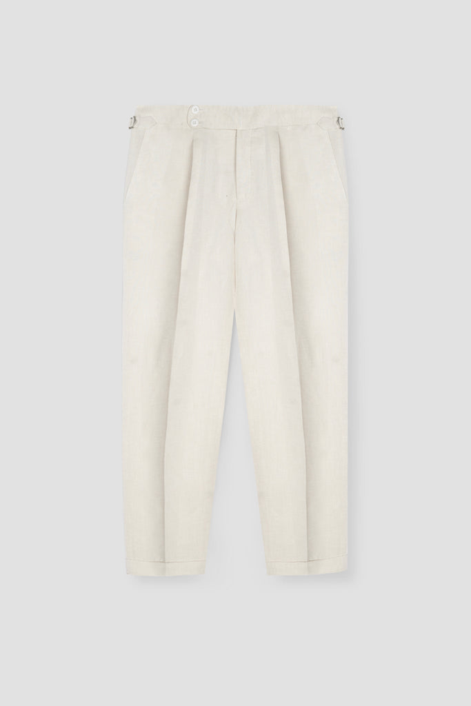 Soft Light Beige Linen Trousers