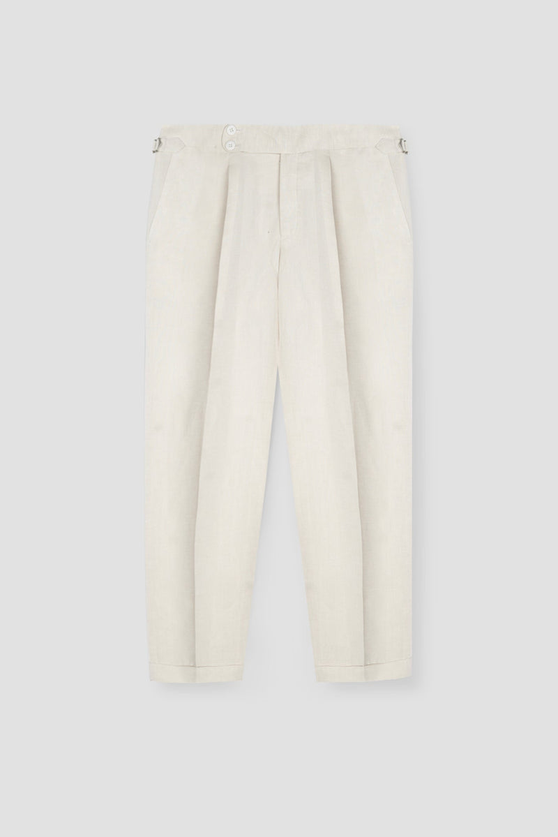 Soft Light Beige Linen Trousers