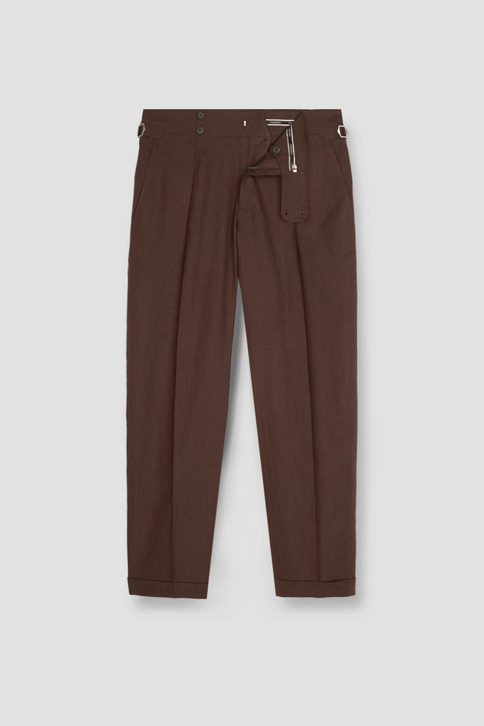 Syrup Brown Linen Trousers
