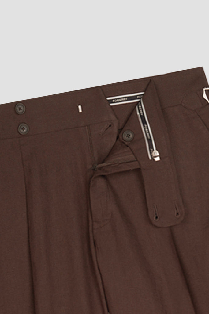 Syrup Brown Linen Trousers