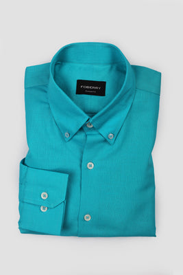 Turquoise Blue Italian Linen Shirt - Foberry USA