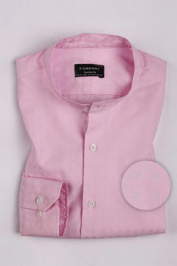 Pastel Pink Self Patterned Shirt Foberry