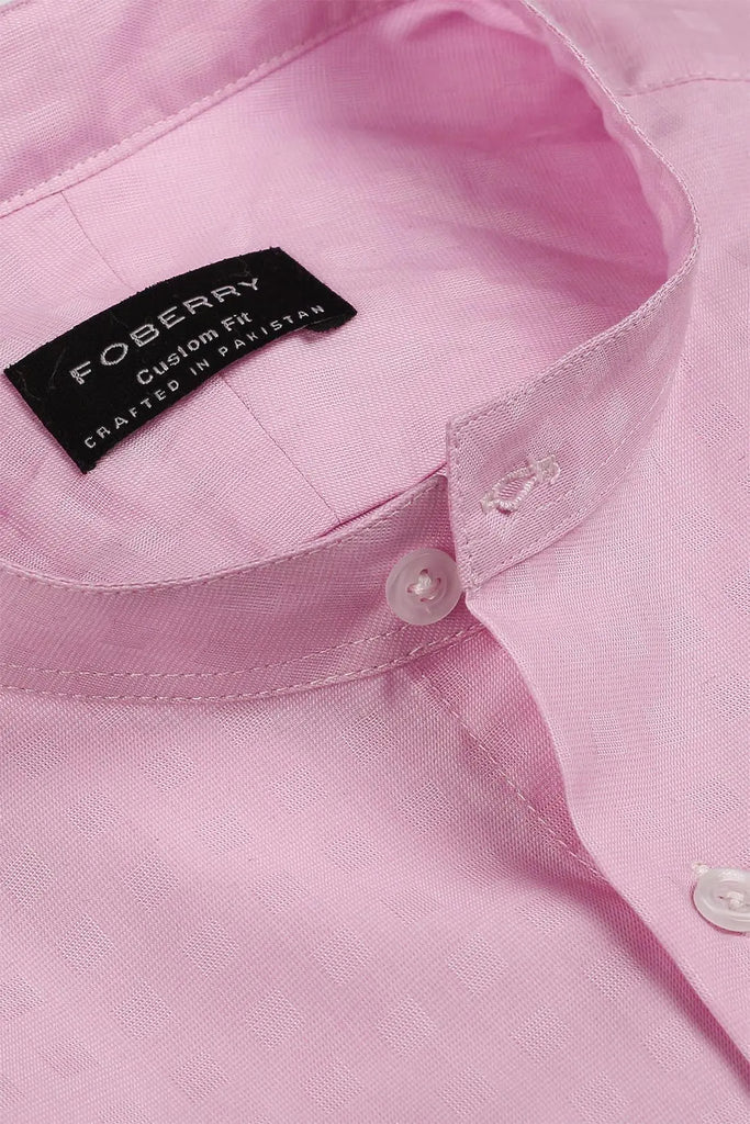 Pastel Pink Self Patterned Shirt Foberry