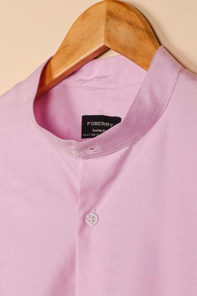 Pastel Pink Self Patterned Shirt Foberry