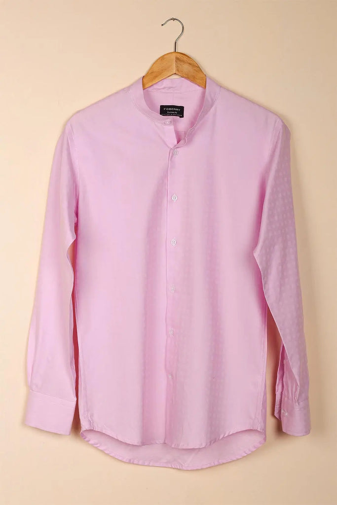 Pastel Pink Self Patterned Shirt Foberry