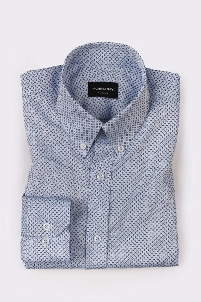 Texas Star Blue Printed Shirt Foberry