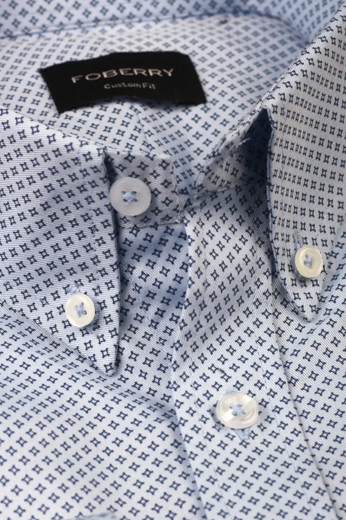 Texas Star Blue Printed Shirt Foberry