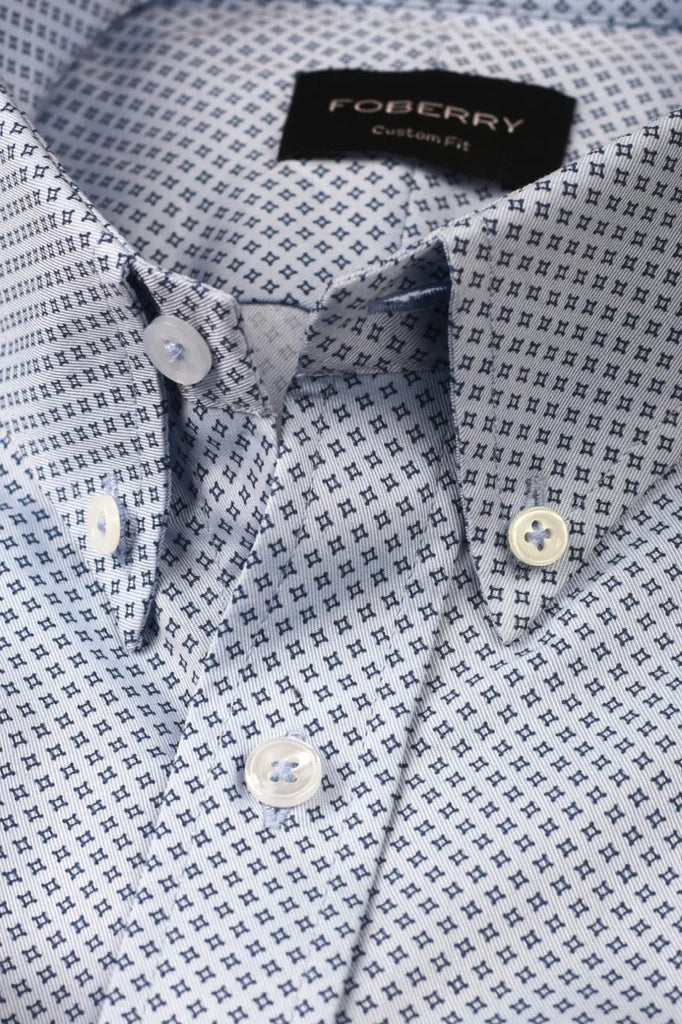 Texas Star Blue Printed Shirt Foberry